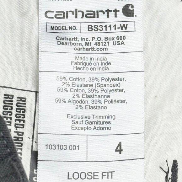 Carhartt Women's Rugged Flex Black Canvas Work Shorts Size 4 NWT 10" Inseam - Picture 7 of 11